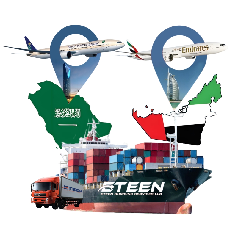 China to UAE Saudi freight map